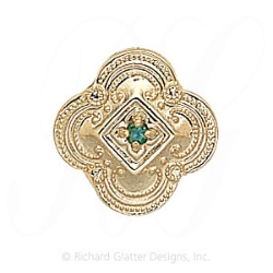 GS322 E - 14 Karat Gold Emerald Slide 